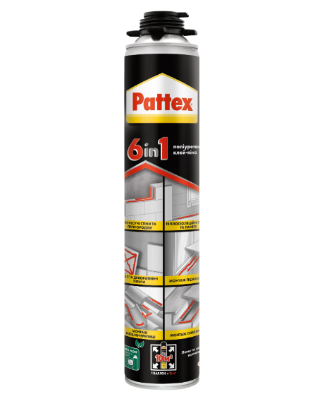 Клей-піна монтажна Pattex 6 в 1 PRO (професійна) 750 мл